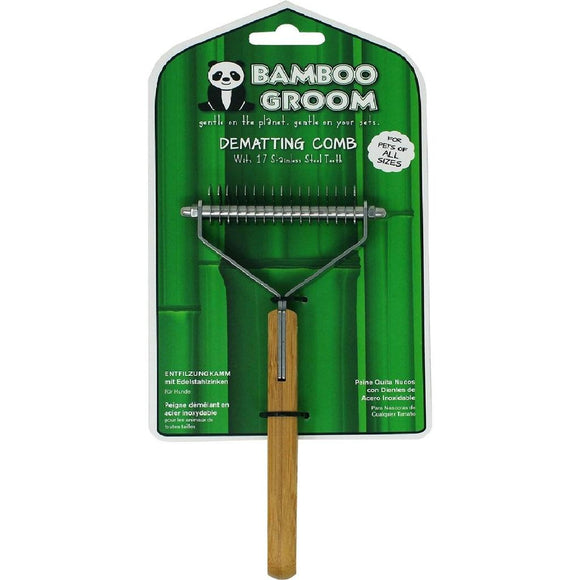Bamboo Groom Dematting Comb – 17-Tooth Bamboo Hook Trimmer, Ergonomic and Durable Design