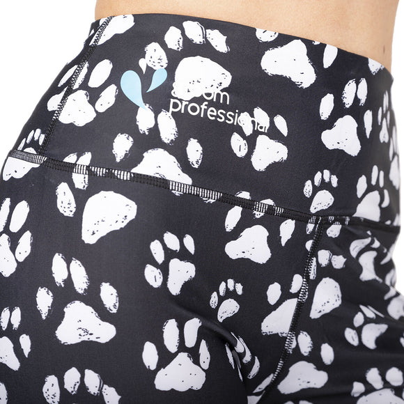 Groom Professional Paw Print Capri Grooming Leggings – Short, Comfortable XS Size