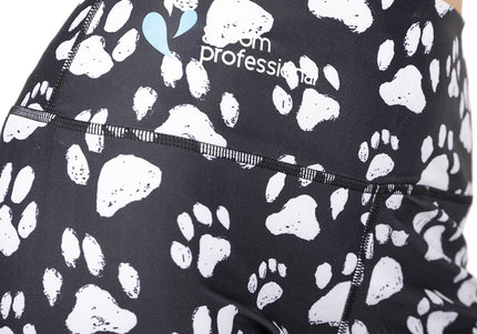 Groom Professional Paw Print Capri Grooming Leggings – Short, Comfortable XS Size