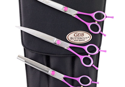 Geib Gator Gear Set 7" – Professional Scissors and Thinning Shears with Curved Ergonomic Handles, 3 Piece Kit