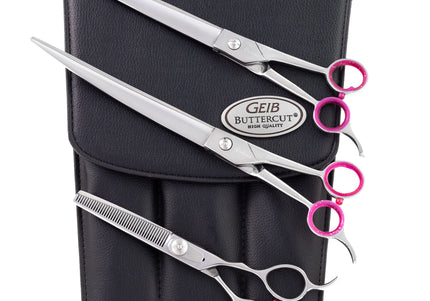 Geib Gator 10" Grooming Scissors Set – Japanese Stainless Steel, 3 Piece Professional Kit
