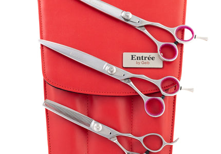 Geib Entree 8.5" Scissors Set – Japanese Stainless Steel, Professional Cutting and Thinning, 3 Pieces