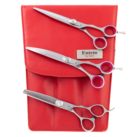 Geib Entree Scissors Set 9.5" – Japanese Stainless Steel, Professional Shears and Thinners, 3 Piece Kit