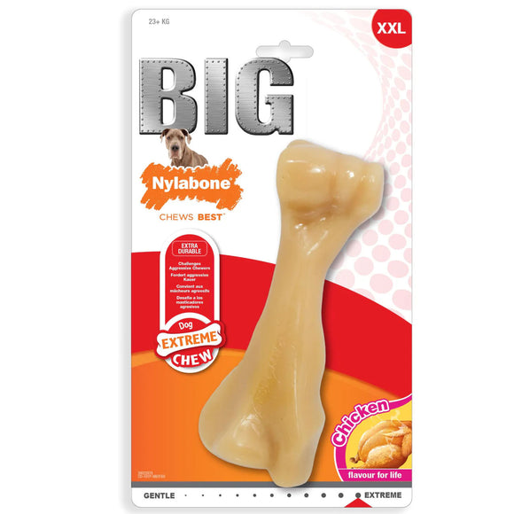 Nylabone Extreme Big Bone XXL – Durable Chicken-Flavored Chew, Extra-Large Size