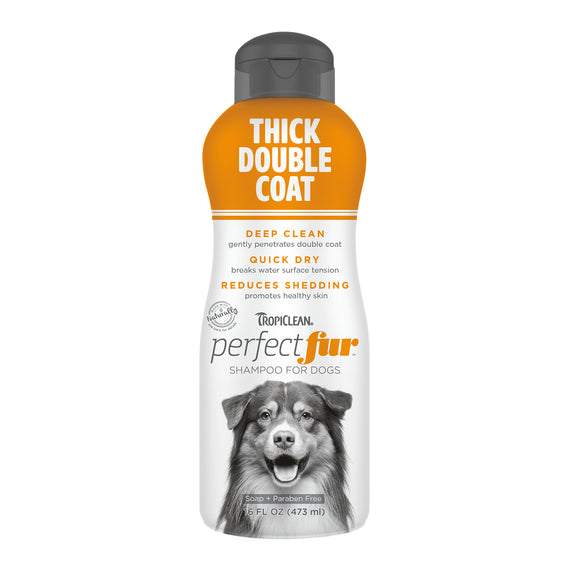 Tropiclean Perfect Fur Thick Double Coat Shampoo 473ml – Deep Cleansing Formula for Dense Undercoats