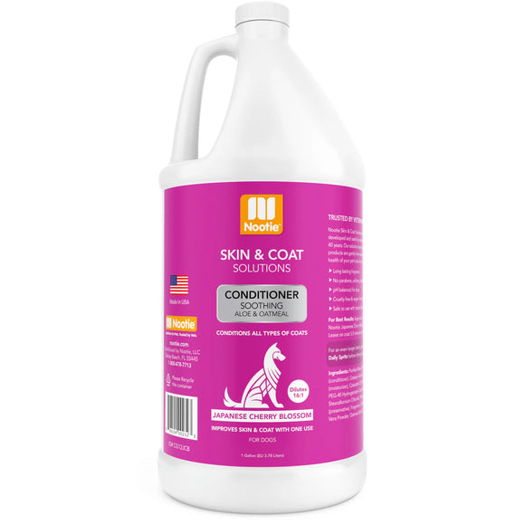 Nootie Japanese Cherry Blossom Coat Conditioner 3.8L – Moisturizing Formula with Aloe, Oatmeal, Concentrated Scent