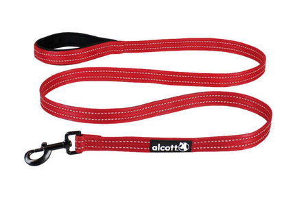 Alcott Adventure Leash 180cm – Intense Bright Red Reflective Tape, Large Size, Durable Design