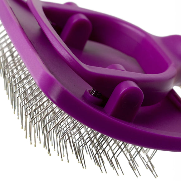 Jelly Pet Pivoting Slicker Brush – Movable Head with Safety Pins, Gentle Detangling Design