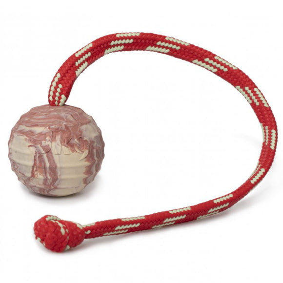 Julius-K9 Natural Rubber Ball Line Rope Dog Toy