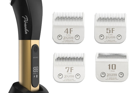 Joyzze Piranha Cordless 2-Speed Clipper Bundle – Includes 4 Blades, Lightweight Design