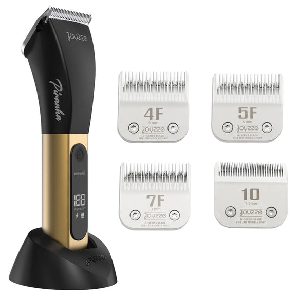 Joyzze Piranha Cordless 2-Speed Clipper Bundle – Includes 4 Blades, Lightweight Design