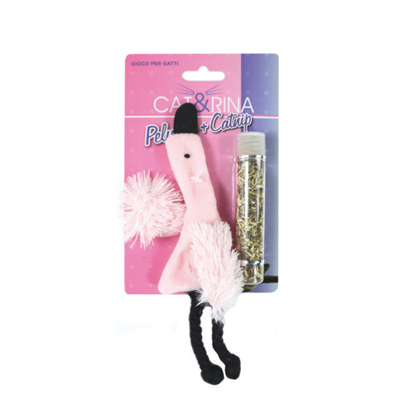 Cat&Rina Plush Flamingo Cat Toy – Soft Catnip-Filled Plush, Fun Interactive Design