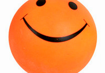 Record Smile Ball 5.5cm – Durable Rubber Play Ball, Vibrant Orange Color