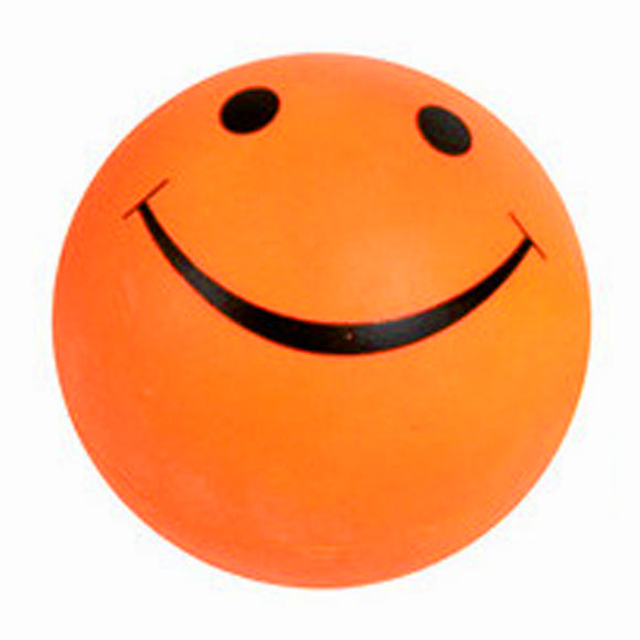 Record Smile Ball 5.5cm – Durable Rubber Play Ball, Vibrant Orange Color