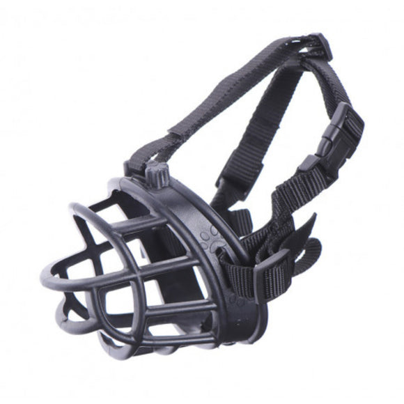 Record Silicone Muzzle Black – Adjustable Medium Size, Soft Flexible Design for Secure Fit