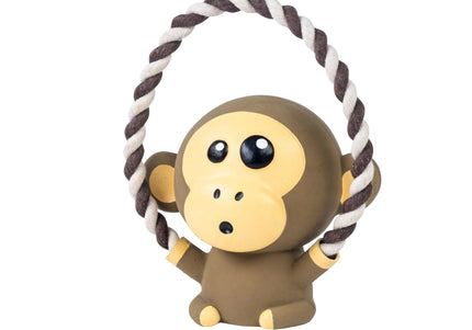 Max&Molly King Julian Monkey Dog Toy – Durable Latex Rope Design with Squeaker