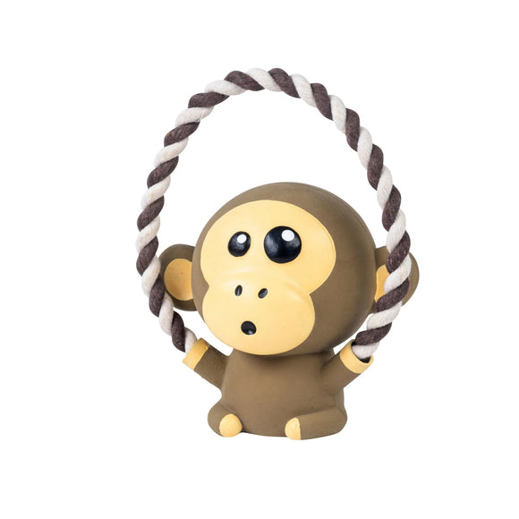 Max&Molly King Julian Monkey Dog Toy – Durable Latex Rope Design with Squeaker