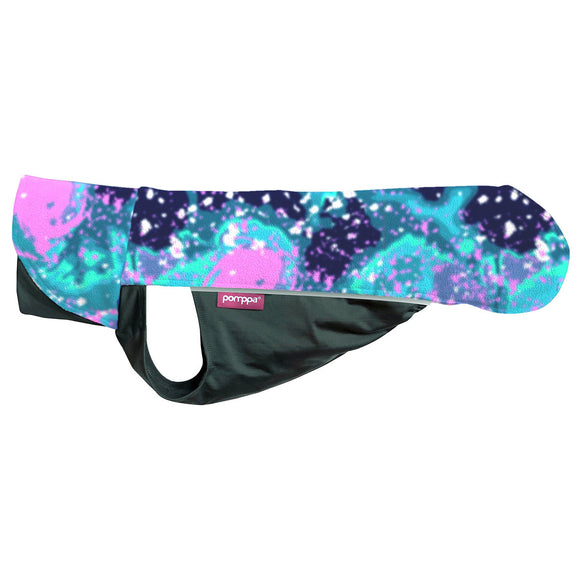 Jumppa Pomppa Aurora Fleece Coat – Turquoise Multicolor, Lightweight Warmth, Size 70