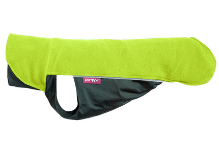 Jumppa Pomppa Lime Fleece Dog Coat – Lightweight Warmth, Vibrant Color, Size 80