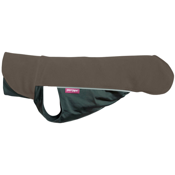 Jumppa Pomppa Chocko Dog Fleece – Brown, Size 80, Warm Lightweight Layer