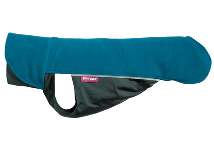 Jumppa Pomppa Petrol Fleece Dog Coat – Teal, Lightweight Warmth, Size 85