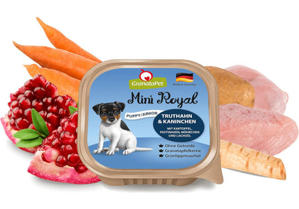 GranataPet Mini Royal Junior Turkey & Rabbit Wet Food – Grain-Free, 11x150g Pack