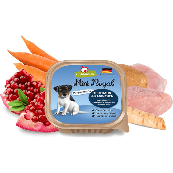 GranataPet Mini Royal Junior Turkey & Rabbit Wet Food – Grain-Free, 11x150g Pack