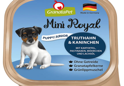 GranataPet Mini Royal Junior Turkey & Rabbit Wet Food – Grain-Free, 11x150g Pack