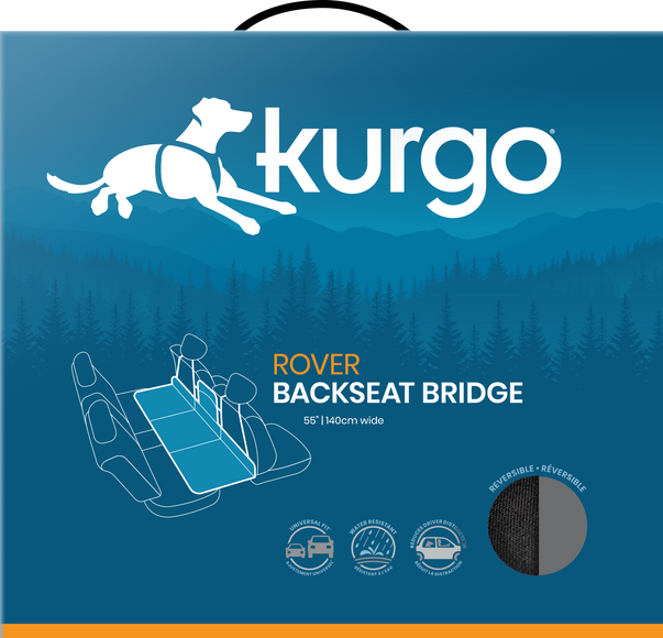 Kurgo Backseat Bridge Car Mat – Double-Sided Seat Extender, Durable Travel Solution