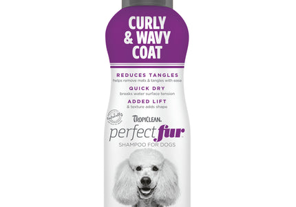 Tropiclean Perfect Fur Curly & Wavy Coat Shampoo 473ml – Moisturizing Formula for Thick, Curly Hair