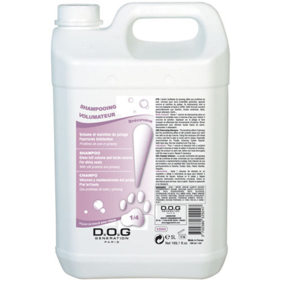 Dog Generation Volumizing Shampoo – Concentrated 1:4 Formula, 5L, Enhances Coat Fullness