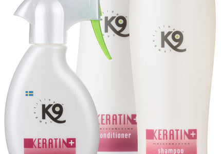 K9 Keratin+ Moisturizing Set – Regenerating Keratin Shampoo and Conditioner, Hydrating Fur Care Duo