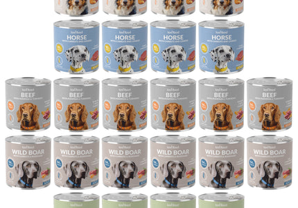 Lovi Food Wet Dog Food Set – Grain-Free Assorted Flavors, 24 x 800g Cans, Premium Mix