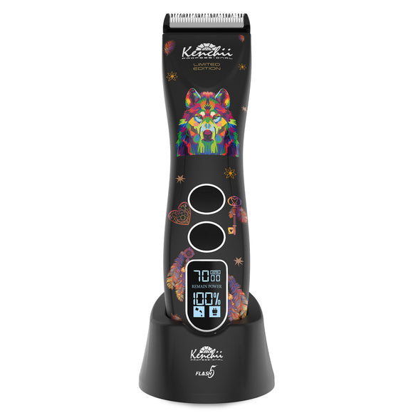 Kenchii Flash 5 Wolf Cordless Clipper – 5-Speed Adjustable Blade, Lightweight and Versatile