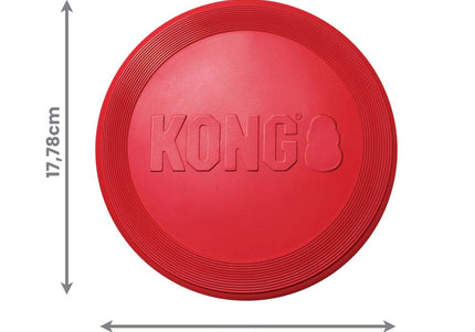 KONG Flyer Rubber Throwing Disc – Small Red Durable Flexible Frisbee Toy