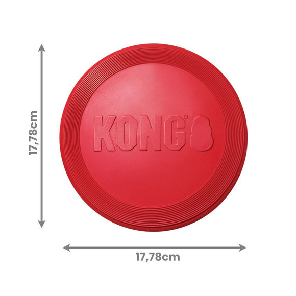 KONG Flyer Rubber Throwing Disc – Small Red Durable Flexible Frisbee Toy