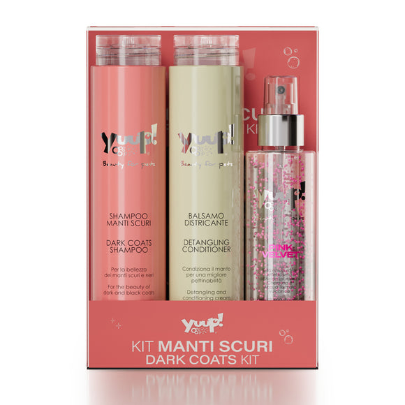 Yuup! Dark Coats Set – Complete Cosmetic Kit with Color-Enhancing Shampoo and Conditioner