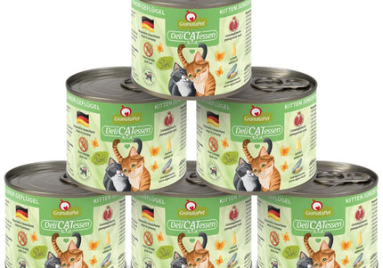 GranataPet DeliCatessen Kitten Junior Poultry Wet Food – Grain-Free, Tender Poultry, 6x200g