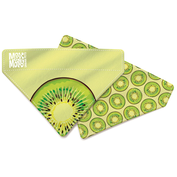 Max&Molly Reversible Kiwi Bandana – Double-Sided Dog Scarf, Small Size