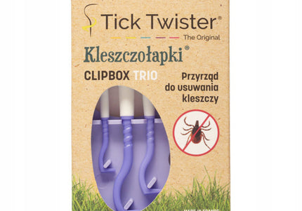 Tick Twister Clip Box – Set of 3 Durable Tick Removers in Assorted Sizes, Purple