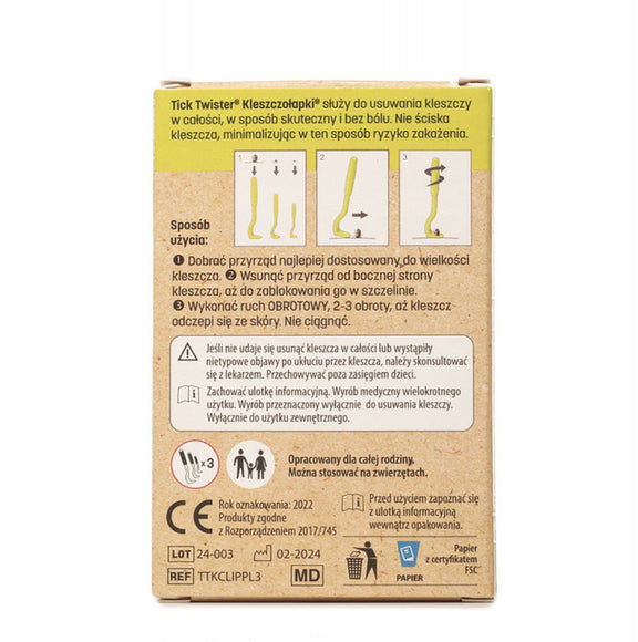 Tick Twister Clip Box – Set of 3 Durable Tick Removers in Assorted Sizes, Purple