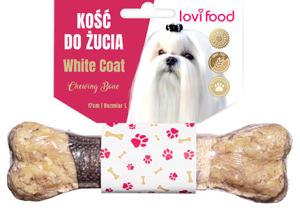 Lovi Food White Coat Chewing Bone – Cod-Infused Dental Treat, Large Size, Stain-Resistant Formula