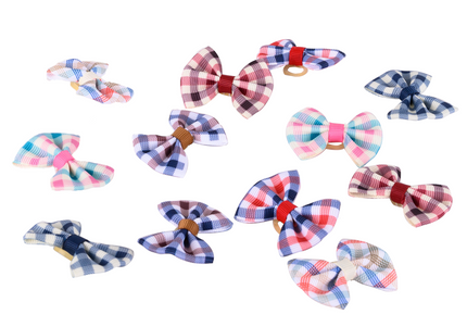 Show Tech Vintage Grooming Bows – Handmade Elastic Decorative Set, 50 Pieces
