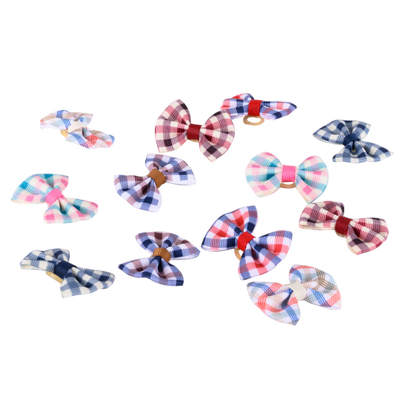 Show Tech Vintage Grooming Bows – Handmade Elastic Decorative Set, 50 Pieces