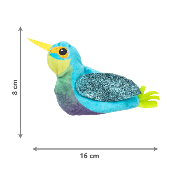 KONG Cat Refillables Catnip Hummingbird – Shiny Plush Toy with Refillable Catnip Pouch