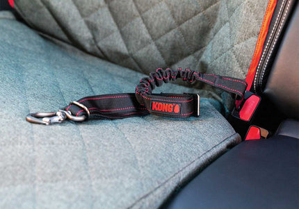 KONG Travel Deluxe Swivel Tether – Cushioned Car Seat Belt with Adjustable Safety Clip