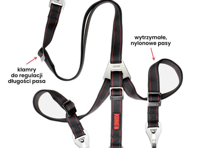 KONG Travel Ultimate Safety Tether – Three-Point Adjustable Car Belt with ISOFIX Compatibility
