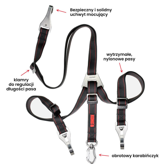 KONG Travel Ultimate Safety Tether – Three-Point Adjustable Car Belt with ISOFIX Compatibility