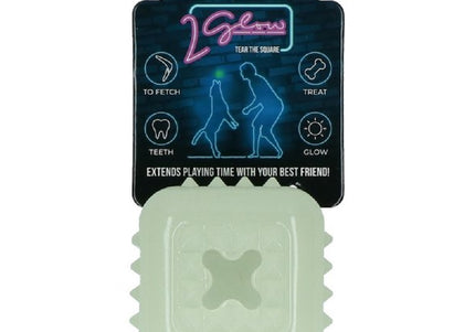 2 Glow Tear the Square 6.5cm – Fluorescent Treat Cube Dog Toy, Durable Glowing Design