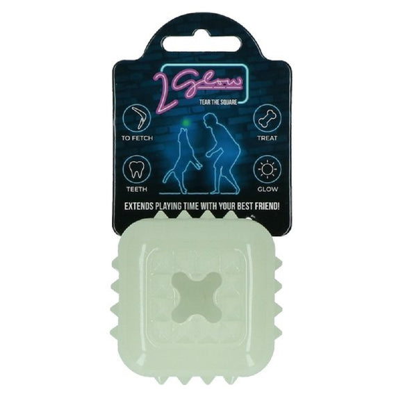 2 Glow Tear the Square 6.5cm – Fluorescent Treat Cube Dog Toy, Durable Glowing Design